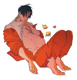 athletic athletic_male belly blush bodily_fluids bottomwear clothing dewclaw feathers feral jacket male navel pants pecs scuted_arms scuted_legs scutes shirt solo sweat topwear karina_farek mr._a's_farm kendrick_(mr._a's_farm) animal_humanoid avian avian_humanoid bird bird_humanoid chicken chicken_humanoid galliform galliform_humanoid humanoid phasianid
