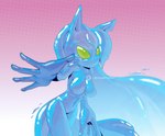 anthro big_drip blue_body brain female green_eyes nude organs reaching_towards_viewer solo translucent translucent_body water speendlexmk2 sega sonic_adventure sonic_the_hedgehog_(series) chaos_(sonic) elemental_creature goo_creature water_creature hi_res