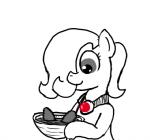 bowl container earth_pony emerald_jewel_(colt_quest) equid equine fan_character feral ficficponyfic food hasbro horse jewelry male mammal my_little_pony necklace pony simple_background solo white_background young young_feral young_male