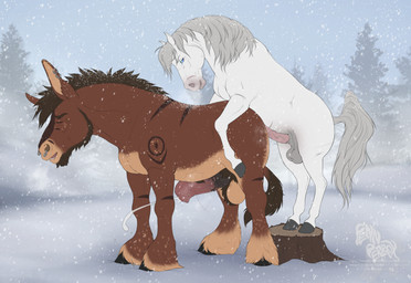 anal anal_orgasm anal_penetration animal_genitalia animal_penis ball_tuft balls bodily_fluids cum cum_while_penetrated cumshot duo ejaculation equine_genitalia equine_penis erection feral feral_on_feral feral_penetrated feral_penetrating feral_penetrating_feral fur genital_fluids genitals hands-free larger_male larger_penetrated male male/male male_penetrated male_penetrating male_penetrating_male mane orgasm orgasm_face penetration penile penile_penetration penis penis_in_ass piercing quadruped sex size_difference smaller_male smile standing tail teeth tongue tuft fenn.perrox equid equine horse mammal 2026 digital_drawing_(artwork) digital_media_(artwork) hi_res