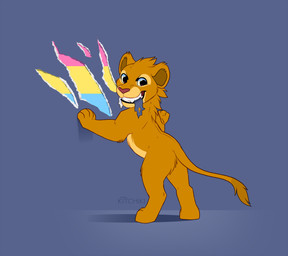 claw_marks fangs female feral lgbt_pride mane mismatched_sexual_dimorphism pansexual_pride_colors pride_colors solo tail tail_tuft teeth tuft kitchiki disney lgbt_pride_month the_lion_king mwezi_(rodamoon) felid lion mammal pantherine