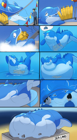 air_inflation air_tank ambiguous_gender balloon beach belly blue_body blue_eyes blue_fin blue_tail dolphin_tail expansion feral growth inflatable inflation obese object_vore overweight rooftop tail tank_(container) text vore wheel white_belly dolphinproject animate_inanimate aquatic cetacean dolphin human living_inflatable mammal oceanic_dolphin orca toothed_whale 2026 absurd_res comic english_text hi_res