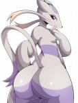 anthro big_butt breasts butt female fur looking_at_viewer nipples nude paws pokemorph presenting purple_body purple_fur raised_tail red_eyes simple_background small_breasts solo tail white_background wide_hips suddenhack nintendo pokemon generation_5_pokemon mienshao pokemon_(species) absurd_res digital_media_(artwork) hi_res