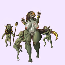 4_toes 5_fingers 5_toes angry anthro areola arms_bent bandage belly big_areola big_breasts big_hair big_nipples big_nose biped black_claws black_eyebrows black_hair bottomless bottomless_humanoid bottomless_male bracelet braided_hair breasts claws clothed clothing collarbone dark_hair dominant dominant_humanoid dominant_male egyptian egyptian_clothing egyptian_headdress eyebrows eyelashes facial_markings feet female female_anthro female_on_humanoid finger_claws fingers fist forced front_view genitals glistening glistening_areola glistening_belly glistening_body glistening_breasts glistening_hands glistening_legs glistening_scales glistening_skin glistening_thighs gold_(metal) gold_bracelet gold_jewelry grabbing_from_behind green_body green_ears green_nose green_penis green_scales green_skin grey_background group hair hair_grab half-erect hand_on_another's_leg hand_on_another's_thigh hand_on_leg hand_on_thigh hand_print hand_print_on_breast head_markings head_turned headdress holding_melee_weapon holding_object holding_polearm holding_spear holding_weapon huge_areola huge_nipples humanoid_feet humanoid_hands humanoid_on_anthro humanoid_pointy_ears iris jewelry larger_anthro larger_female leaning leaning_forward leg_grab light_body light_scales light_skin long_eyelashes long_hair looking_at_viewer male male/female male_humanoid male_on_anthro markings melee_weapon monotone_background monotone_body monotone_genitals monotone_penis monotone_skin multicolored_clothing multicolored_headdress navel nemes_(clothing) nipples no_irises non-mammal_breasts non-mammal_nipples open_mouth open_smile orange_eyes orange_markings overweight overweight_humanoid overweight_male penis pink_areola pink_nipples plantigrade pointy_ears polearm pupils red_tattoo sagging_breasts scales shadow sharp_teeth simple_background size_difference slightly_chubby slightly_chubby_anthro slightly_chubby_female small_dom_big_sub smaller_humanoid smaller_male smile smiling_at_viewer snout spear standing submissive submissive_anthro submissive_female tan_sclera tattoo teeth thick_thighs thigh_grab thigh_squeeze thin_eyebrows toes touching_hair two_tone_clothing two_tone_headdress unusual_pupils vulva weapon white_sclera womb_tattoo yellow_teeth epitaphis egyptian_mythology marvel marvel_cinematic_universe middle_eastern_mythology moon_knight_(series) mythology ammit ammit_(moon_knight) crocodile crocodilian deity goblin humanoid reptile scalie 1:1 2025 digital_drawing_(artwork) digital_media_(artwork) hi_res