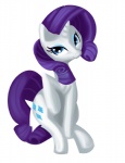 blue_eyes blue_eyeshadow cutie_mark eyeshadow female feral fur hair horn makeup purple_hair quadruped simple_background smile solo tail white_background white_body white_fur fauxsquared friendship_is_magic hasbro my_little_pony mythology rarity_(mlp) equid equine mammal mythological_creature mythological_equine unicorn absurd_res hi_res