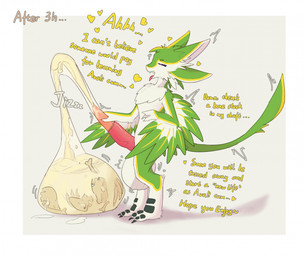 anthro bodily_fluids bone cock_vore cum cum_vore digestion fatal_vore genital_fluids genitals male male_pred penile penis skull solo text vore accadurosoce avali english_text hi_res