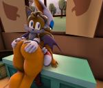 anthro big_butt butt butt_grab duo female hand_on_butt larger_female male male/female nude size_difference smaller_male jessen kabalmystic_(artist) sega sonic_the_hedgehog_(series) miles_prower rouge_the_bat team_sonic bat canid canine fox mammal 2015 3d_(artwork) digital_media_(artwork) source_filmmaker_(artwork)