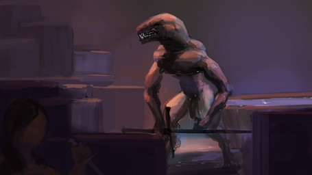 bathtub dagger duo featureless_face flaccid genitals male melee_weapon nude penis standing sword teeth weapon wet meandraco animal_humanoid humanoid lizard_humanoid monster monstrous_humanoid reptile reptile_humanoid scalie scalie_humanoid 16:9 hi_res widescreen