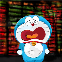 anthro bell blue_body blue_fur bodily_fluids collar crying eyes_closed front_view fur machine male open_mouth pouch_(anatomy) red_collar red_nose solo standing tears tongue whiskers white_body white_fur mt_tg doraemon doraemon_(character) domestic_cat felid feline felis mammal robot 1:1 2022 shaded