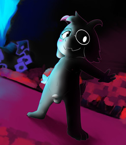 anthro balls black_body black_fur blush eyewear flaccid foreskin forest front_view fur genitals glasses horn humanoid_genitalia humanoid_penis looking_at_viewer male nipples nude outside penis plant smile solo standing tree white_body white_fur young young_anthro young_male tribaldragon deltarune undertale_(series) ralsei bovid caprine darkner goat mammal 2019 digital_media_(artwork) hi_res