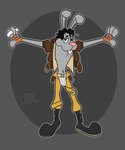 anthro black_hair boots bulge clothing curled_hair footwear front_view fur grey_body grey_fur hair jockstrap male rainbow shoes short_hair solo standing toony underwear michael_jackson moonwalker_(film) lagomorph leporid mammal rabbit 5:6 absurd_res hi_res