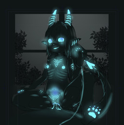 anthro anthro_penetrated areola biped black_body black_hair blue_areola blue_eyes blue_insides blue_markings blue_mouth blue_nipples blue_pawpads blue_pussy_juice blue_sclera blue_tongue blue_vulva bodily_fluids colored_pussy_juice cum cum_in_vagina cum_inside dark_room duo erection female female_penetrated first_person_view front_view genital_fluids genitals glowing glowing_areola glowing_eyes glowing_insides glowing_markings glowing_mouth glowing_nipples glowing_pawpads glowing_pussy_juice glowing_sclera glowing_tongue hair leash leashed_pov male male/female male_penetrating male_penetrating_female markings nipples nude pawpads penetration penile penile_penetration penis penis_in_vagina pupils sex sitting_on_another slit_pupils solo_focus spade_tail tail tongue translucent translucent_body unusual_bodily_fluids unusual_genital_fluids unusual_insides unusual_vaginal_fluids vaginal vaginal_fluids vaginal_penetration vulva window womb_tattoo young young_anthro zhaoer mythology jing_xie_(zhaoer) dragon mythological_creature mythological_scalie scalie 2023 chinese_description colored shaded