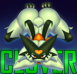 3_fingers anthro big_butt blue_background butt claws closed_smile female finger_claws fingers fur gradient_background green_body green_fur green_text heart_(marking) looking_at_viewer markings mouth_closed multicolored_body narrowed_eyes nude nude_anthro nude_female orange_body orange_eyes orange_markings pawpads paws short_tail simple_background smile solo spread_legs spreading tail text mykiio nintendo pokemon clover_(mykiio) generation_9_pokemon meowscarada pokemon_(species) 2025 artist_name english_text hi_res