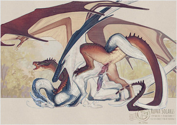 animal_genitalia bodily_fluids cum cum_in_slit cum_inside duo entwined_tails feral feral_on_feral forest_background from_behind_position genital_fluids genital_slit genitals horn knot knotted_penis male male/male mounting open_mouth orgasm orgasm_face penetration penis pinned pinned_to_ground rough_sex sex slit_penetration slit_play tail tail_coil runasolaris mythology dragon mythological_creature mythological_scalie scalie winged_dragon 2026 digital_drawing_(artwork) digital_media_(artwork) hi_res