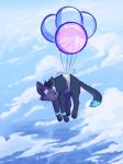 2018 3:4 alternate attached_to_balloon balloon balloon_support black_hair black_nose blue_eyes burlington cloud day detailed_background digital_media_(artwork) domestic_cat felid feline felis feral fur grey_body grey_fur grey_hair hair hanging_from_balloon harborsorts hi_res inflatable inflatable_support male mammal open_mouth outside sky solo third-party_edit