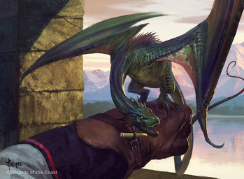 ambiguous_gender claws clothing detailed_background duo feral gloves green_body green_scales handwear lake leather leather_clothing leather_gloves leather_handwear membrane_(anatomy) membranous_wings mountain open_mouth paper scales size_difference standing standing_on_another tail window wings bayard_wu hasbro magic:_the_gathering mythology wizards_of_the_coast dragon human mammal mythological_creature mythological_scalie scalie 2018 digital_media_(artwork) hi_res official_art