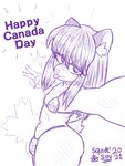 bikini blush bulge canada clothing femboy gesture hair hand_gesture holidays long_hair male selfie smug solo swimwear tongue tongue_out two-piece_swimsuit v_sign squidt10tickles canada_day donnie_(yoko_arika) cricetid hamster mammal rodent 3:4 hi_res monochrome purple_and_white sketch