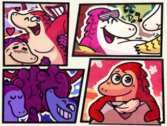 3_toes anthro blush envelope eyes_closed feet group heart_symbol laugh loose_feather male male_anthro musical_note musical_symbol one_eye_closed open_mouth open_smile pink_body pink_tongue purple_body red_body red_tongue smile symbol tan_body teeth tickle_fetish tickling tickling_armpits tickling_belly tickling_feet toes tongue yellow_body patugh google google_doodle pangolin_love purple_(pangolin_love) red_(pangolin_love) mammal pangolin 4:3 hi_res