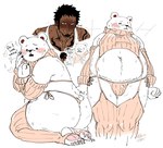 anthro belly blush bulge butt clothed clothing crossdressing ear_piercing ear_ring male male/male overweight overweight_male piercing ring_piercing shirt tattoo text topwear underwear virgin_destroyer_sweater nekokat42 meme_clothing one_piece bepo_(one_piece) trafalgar_law bear human mammal minkmen_(one_piece) polar_bear ursine 2024 english_text hi_res meme