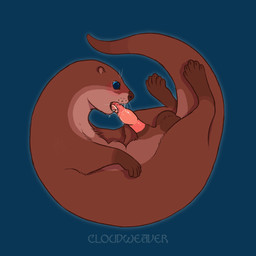 animal_genitalia animal_penis autofellatio balls blue_eyes blush bodily_fluids countershading curling_toes erection feet feral genitals male masturbation oral oral_masturbation otter_penis penile penile_masturbation penis saliva saliva_on_penis saliva_on_tongue solo tail tail_motion whisker_spots whiskers cloudweaver_(artist) mammal mustelid otter 1:1 animated hi_res