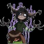 ambiguous_gender brown_body brown_fur brown_hair clothing depression duo fur green_eyes hair hoodie sad simple_background topwear transparent_background lemur2003_(artist) american_mythology mythology eric_dielli chupacabra 1:1 alpha_channel digital_media_(artwork) shaded