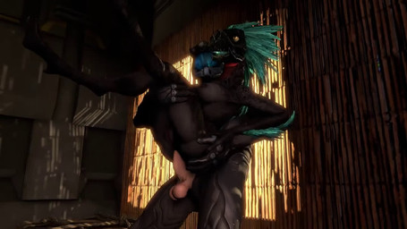 anal anal_penetration anthro anthro_penetrated digitigrade duo feather_hair feathered_crest feathers female female_on_human female_penetrated genitals head_crest human_on_anthro human_penetrating human_penetrating_anthro human_penetrating_female interspecies looking_pleasured male male/female male_on_anthro male_penetrating male_penetrating_anthro male_penetrating_female penetration penile penile_penetration penis_in_ass pseudo_hair reverse_stand_and_carry_position sex standing standing_sex teeth tongue tongue_out vulva xenophilia pompilus-sfm halo_(series) microsoft xbox_game_studios alien avian human kig-yar mammal scalie t'vaoan 16:9 3d_(artwork) 3d_animation animated digital_media_(artwork) no_sound short_playtime video widescreen