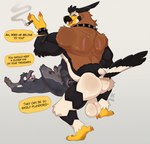 anal anal_fluids anal_penetration anthro anthro_on_anthro anthro_penetrated anthro_penetrating anthro_penetrating_anthro anus backsack ball_size_difference balls bareback beak bent_leg big_balls big_dom_small_sub big_muscles big_penis blush bodily_fluids bracelet butt caught_in_the_act cigar claws collar dialogue dominant duo erection feathers feet genitals humanoid_genitalia humanoid_penis infidelity jewelry legs_up looking_at_viewer looking_back looking_back_at_viewer lying male male/male male_penetrated male_penetrating male_penetrating_male muscular muscular_anthro muscular_male narrowed_eyes non-mammal_balls nude on_back open_mouth penetration penile penile_penetration penis penis_in_ass perineum rear_view saggy_balls sex simple_background size_difference smaller_penetrated smoke smoking spiked_bracelet spiked_collar spikes spread_legs spreading standing stretched_anus surprised_expression talking_to_viewer talons text thick_arms thick_thighs toes tongue tongue_out tuft white_background alyxavian alyx_(alyxavian) accipitrid accipitriform aquilinae avian bird corvid eagle ornate_hawk-eagle oscine passerine 2025 english_text hi_res