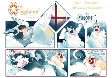 anthro belly big_belly big_butt black_body black_fur black_tail blush butt cheek_tuft duo eyes_closed facial_tuft fangs fur lying male male_anthro moobs mouth_closed nipple_piercing nipple_ring nipples nude obese obese_anthro obese_male on_front on_side open_mouth overweight overweight_anthro overweight_male piercing pink_nipples red_tongue ring_piercing sleeping snoring tail teeth text tongue tongue_out tuft white_body white_fur white_tail yawn yellow_body yellow_fur chocolateandmilk richard_(chocolateandmilk) canid canine canis domestic_dog mammal 2024 comic dated english_text hi_res url