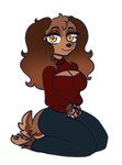 anthro brown_body brown_fur cleavage_cutout clothed clothing cutout female fur hands_together kneeling solo sweater topwear turtleneck yellow_eyes katanagirl meghan_(potato565) bird_dog canid canine canis cocker_spaniel domestic_dog hunting_dog mammal spaniel hi_res