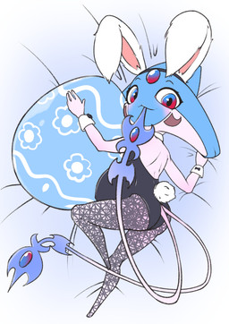 anthro clothing easter_egg egg female fishnet_clothing fishnet_legwear fishnet_stockings fishnet_thigh_highs holidays legwear playboy_bunny playboy_costume playboy_outfit playboy_suit pregnant pregnant_anthro pregnant_female solo thigh_highs darlondemonic easter nintendo pokemon abigail_(darlondemonic) easter_bunny fan_character azelf generation_4_pokemon legendary_pokemon pokemon_(species) absurd_res hi_res