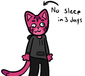 :3 anthro blue_eyes bottomwear clothing fur hoodie jogging_pants lazy_eye magenta_body magenta_fur male pants pink_body pink_fur simple_background simple_coloring solo text topwear white_background yoga_pants kurzaen_(artist) kurzaen_(character) felid feline mammal aliasing digital_media_(artwork)