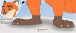 3_toes anthro barefoot black_nose blurred_background brown_body brown_fur cutaway dialogue duo exclamation_point extreme_size_difference feet female foot_focus fur green_eyes larger_anthro larger_male male micro motion_lines orange_body orange_fur paws plantigrade simple_background size_difference smaller_anthro smaller_female stick_figure tail text toes white_body white_fur smellslikejavier disney zootopia judy_hopps nick_wilde canid canine fox lagomorph leporid mammal rabbit red_fox true_fox 2022 colored digital_drawing_(artwork) digital_media_(artwork) english_text hi_res