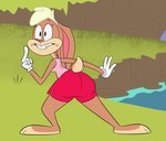 anthro butt clothed clothing female gloves handwear solo toony scobionicle99 looney_tunes new_looney_tunes warner_brothers lola_bunny lagomorph leporid mammal rabbit 2019