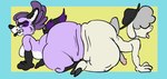 anal anthro anus big_butt butt dildo double_dildo duo male male/male sex_toy twerking lewd_juice bovid caprine mammal procyonid raccoon sheep animated