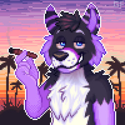 anthro blinking chest_tuft drugs looking_at_viewer male male_anthro marijuana marijuana_blunt palm_tree plant smoking solo stoned striped_ears substance_intoxication sunset tree tropical tuft grumpyfart canid canine canis mammal wolf 1:1 animated digital_media_(artwork) low_res pixel_(artwork)
