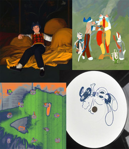 abstract_art alternate_species anthro argyle_(pattern) argyle_clothing argyle_topwear biped blue_body blue_fur blue_hair bottomwear bow_tie clothing collar collared_shirt duo female footwear front_view fur fur_markings gloves_(marking) grass hair holding_object humanized loafers looking_at_viewer male markings outside painting_(action) pale_skin pants pattern_clothing pattern_topwear paws pink_inner_ear plant pose pottery rear_view shirt shoes short_hair sitting sleeveless_clothing socks solo standing sweater sweater_vest topwear vase vest vinyl_record white_body white_clothing white_fur white_shirt white_topwear qs75834 animal_crossing calvin_and_hobbes doraemon felix_the_cat_(series) fritz_the_cat hanna-barbera harmoknight looney_tunes metro-goldwyn-mayer nintendo the_wonderful_world_of_puss_'n_boots toei_animation tom_and_jerry top_cat_(series) warner_brothers blanca_(animal_crossing) doraemon_(character) felix_the_cat fritz_the_cat_(character) pero_(toei) rover_(animal_crossing) sylvester_(looney_tunes) tappy thomas_cat top_cat animal_humanoid felid felid_humanoid human humanoid lagomorph leporid mammal mammal_humanoid rabbit digital_media_(artwork) headshot_portrait multiple_images multiple_scenes photography_(artwork) portrait