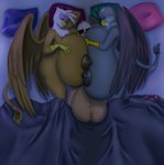absurd_res anthro areola avian balls beak bedding between_breasts big_balls big_breasts blanket blues64 blush breasts brown_areola brown_body brown_nipples butt eyes_closed female friendship_is_magic gabby_(mlp) genitals gilda_(mlp) grey_areola grey_body grey_nipples grimm_(grimmagent) group gryphon hasbro hi_res huge_balls huge_breasts hyper hyper_balls hyper_breasts hyper_genitalia lying male marauder6272 my_little_pony mythological_avian mythological_creature mythology nipples nude on_back on_side pillow sleeping smile trio wings