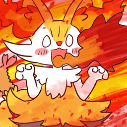ambiguous_anthro ambiguous_gender anthro biped blush blush_lines blush_stickers breath_powers elemental_manipulation empty_eyes fire fire_breathing fire_manipulation food front_view object_in_tail open_:3 open_mouth shrimp_(food) solo standing tail annyui0611 nintendo pokemon braixen canid generation_6_pokemon mammal pokemon_(species) 1:1 2022 digital_drawing_(artwork) digital_media_(artwork) half-length_portrait hi_res japanese_description portrait translated_description