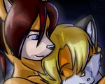 duo hug intimate male romantic kenfoxx alexandra_williams canid canine fox mammal 5:4 low_res