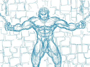 bodily_fluids bound captured chain dungeon erection expansion eyes_closed genital_expansion genital_piercing genitals growth hairy human_to_humanoid humanoid_genitalia humanoid_penis humanoid_pointy_ears male muscle_growth muscular muscular_male nipple_piercing nipples penis penis_expansion penis_piercing piercing pointy_ears pubes saliva solo species_transformation sweat transformation transformation_sequence cidius human humanoid mammal orc 4:3 monochrome