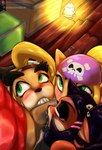 anthro black_hair blonde_hair blush bodily_fluids crooked_teeth eyebrows fellatio female genitals green_eyes group hair lipstick_on_penis male male/female oral penile penis pirate_outfit purple_eyes saliva sex thick_eyebrows triple_collaborative_fellatio jngart activision crash_bandicoot_(series) crash_bandicoot_4:_it's_about_time coco_bandicoot evil_coco fake_coco bandicoot mammal marsupial hi_res