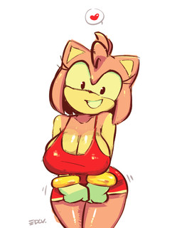 anthro big_breasts breasts cleavage clothed clothing dress female gloves hair handwear heart_symbol huge_breasts looking_at_viewer multicolored_body pink_body pink_hair simple_background smile smiling_at_viewer solo tan_body two_tone_body edalv sega sonic_the_hedgehog_(series) amy_rose eulipotyphlan hedgehog mammal 2025 4:5 absurd_res hi_res