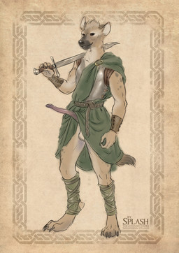 animal_genitalia animal_penis anthro armor balls brown_eyes clothed clothing erection front_view fur genitals green_clothing green_robe grin hair holding_melee_weapon holding_object holding_sword holding_weapon hyaenid_penis looking_at_viewer male male_anthro melee_weapon penis robe short_hair slim_anthro slim_male smile solo standing sword sword_on_shoulder tan_balls tan_body tan_fur tan_hair weapon weapon_on_shoulder rufciu hyena mammal colored_sketch hi_res sketch