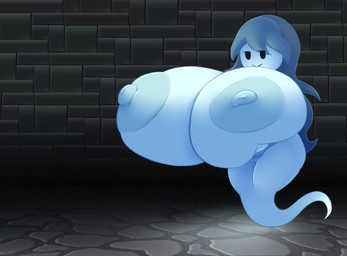 areola big_areola big_breasts big_nipples blue_body blue_skin breast_expansion breasts dot_eyes expansion female female_humanoid floating genitals hair huge_areola huge_breasts huge_nipples hyper hyper_areola hyper_breasts hyper_nipples inside legless levitation long_hair nipples not_furry nude puffy_areola puffy_nipples simple_eyes smile solo vulva wall_(structure) elfdrago spooky's_jump_scare_mansion spooky_(sjm) ghost humanoid spirit 2019 digital_media_(artwork) hi_res
