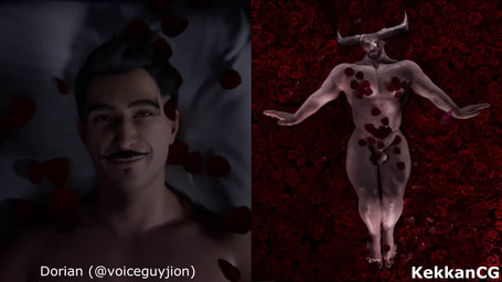 2_horns anthro balls beard bed bedroom biceps black_hair ceiling curtains dialogue duo eye_contact eye_patch eyewear facial_hair flower furniture genitals hair horn looking_at_another looking_up loud_background_music male male/male movie_reference muscular muscular_anthro muscular_human muscular_humanoid muscular_male mustache not_furry nude on_bed on_ceiling on_pillow pecs penis petals picture_frame pillow plant rose_(flower) rose_petals smile smiling_at_another kekkancg sound_warning voiceguyjion_(va) voluox_(modeler) american_beauty bioware dragon_age electronic_arts dorian_pavus iron_bull human humanoid mammal qunari 16:9 2025 3d_(artwork) 3d_animation animated digital_media_(artwork) long_playtime sound video widescreen