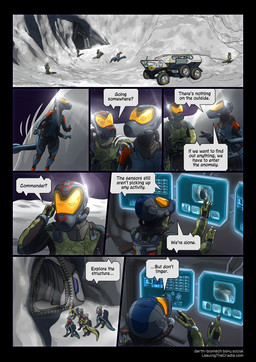 4_arms 4_eyes ambiguous_gender anthro armor clothing dialogue dialogue_box furgonomics group headgear helmet light moon multi_arm multi_eye multi_limb space speech_bubble star tail tail_clothing text vehicle darth_biomech leaving_the_cradle alien raharr 2026 colored comic english_text hi_res url