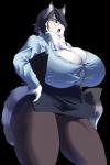 anthro big_breasts breasts clothed clothing curvy_figure eyewear female genitals glasses huge_breasts mature_anthro mature_female neck_tuft open_mouth pussy solo standing thick_thighs tuft voluptuous opqhlak felid feline mammal 2018 2:3 absurd_res alpha_channel hi_res