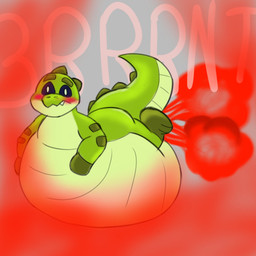 ambiguous_gender anthro blush fart fart_cloud fart_fetish green_body inflated_belly inflation solo mrmanuxsss mob_entertainment nightmare_critters poppy_playtime smiling_critters allister_gator_(poppy_playtime) alligator alligatorid crocodilian reptile scalie 1:1 hi_res