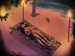 accessory anthro areola beach bonfire breasts corpse death eyes_closed feet female female_death fingers fire flower funeral genitals hair hair_accessory lying nipples nude on_back outside plant pubes pussy sand seaside smile solo tail toes torch tree tribal water frostbite80_(artist) mammal marine pinniped sea_lion 4:3 absurd_res digital_media_(artwork) hi_res