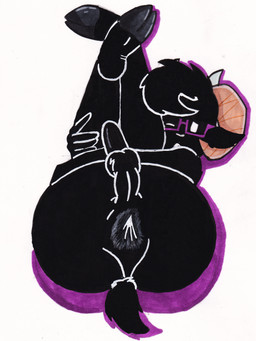 anthro anus backsack balls big_anus big_butt butt eyewear femboy genitals glasses hooves legs_up lying male on_back one_eye_closed penis presenting presenting_hindquarters small_balls small_penis solo justsomeidiotonline purple_(justsomeidiotonline) bovid caprine mammal rocky_mountain_goat shadow_creature hi_res